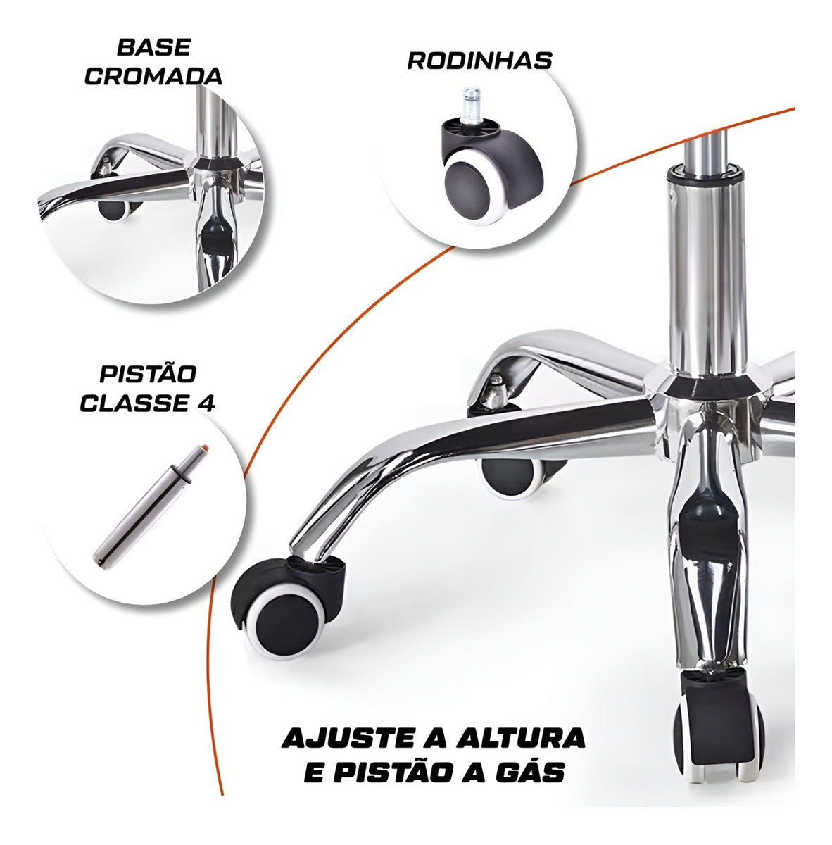 Kit 2 Cadeira De Escritório Giratória Preta Com Rodinhas Cor Preto