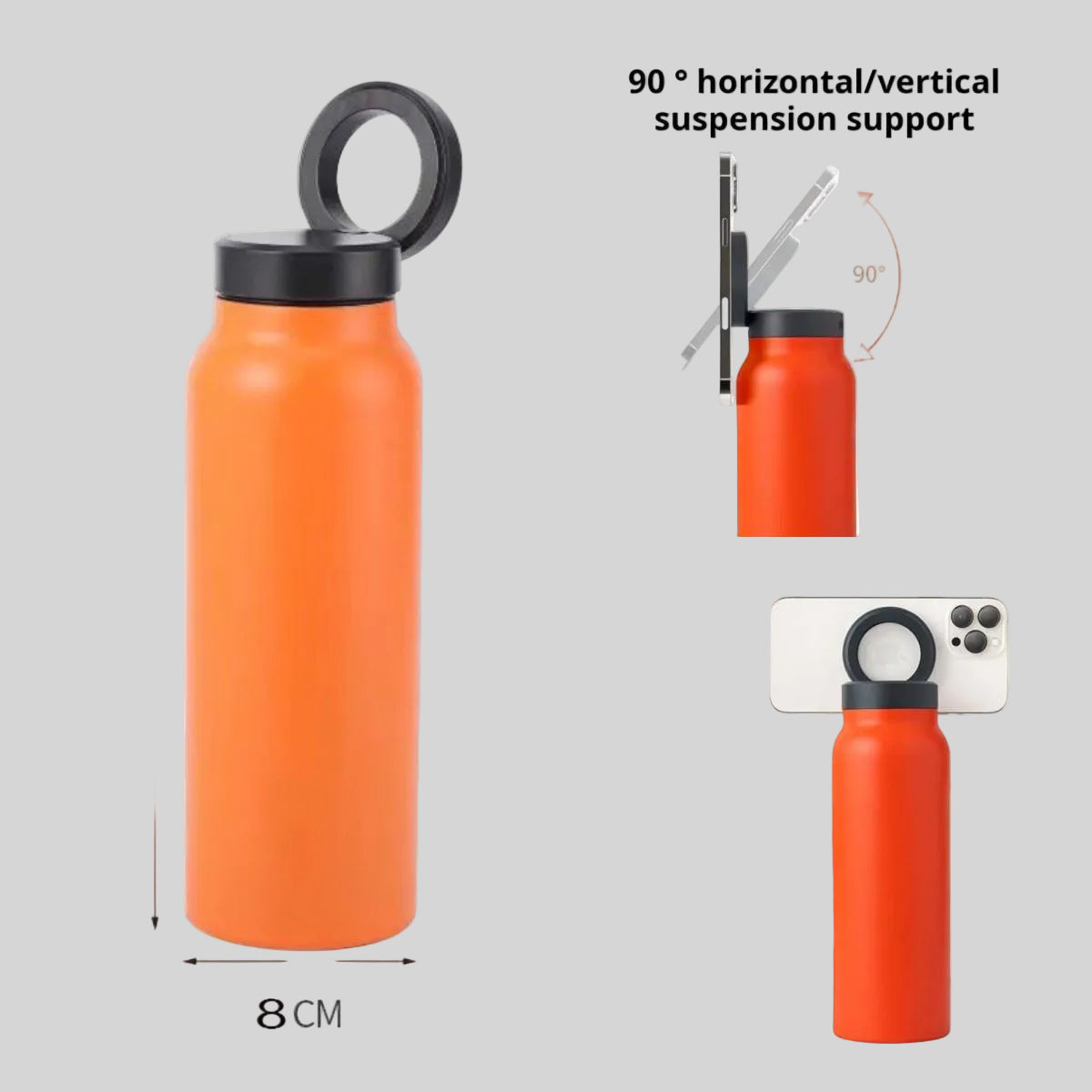Magnetic Phone Ring Water Bottle – Stainless Steel Bottle with MagSafe Holder-7