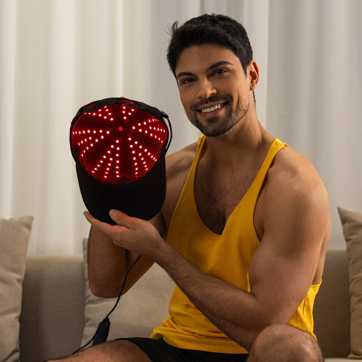 Boné LED para cuidados pessoais