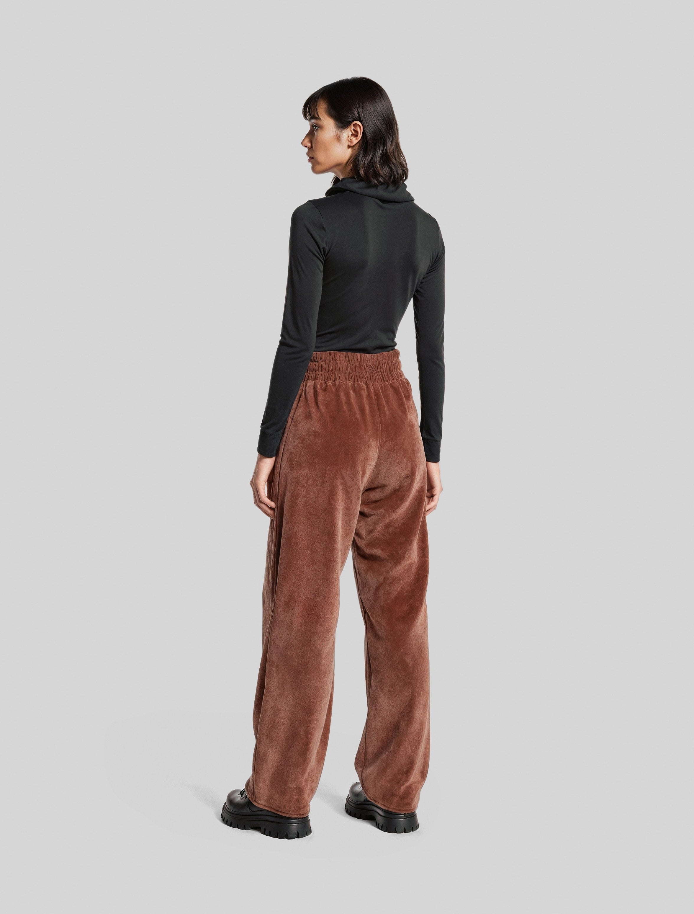 Wide-Leg Velour Pants-2