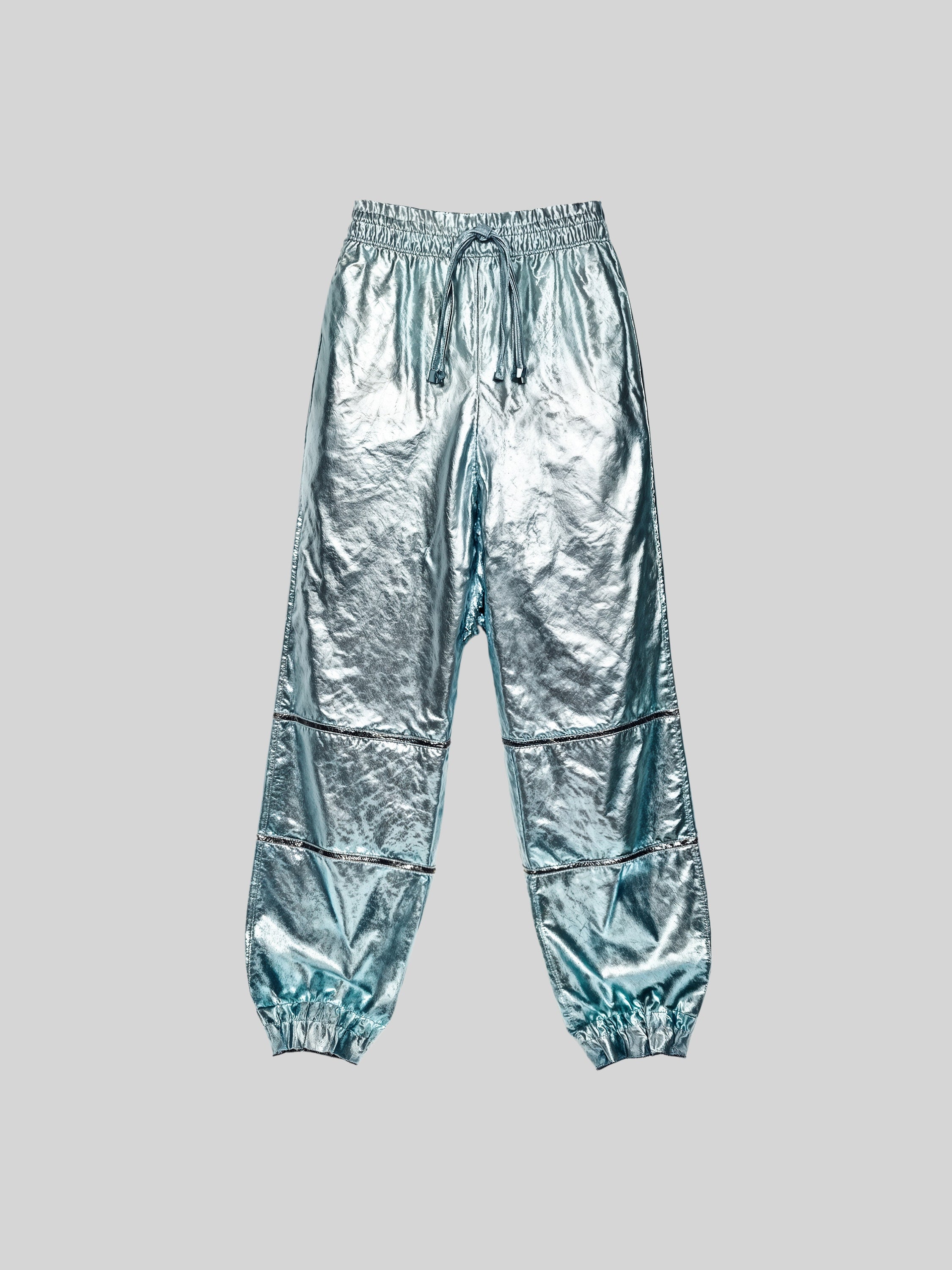 Wide-Leg Metallic Pants-3