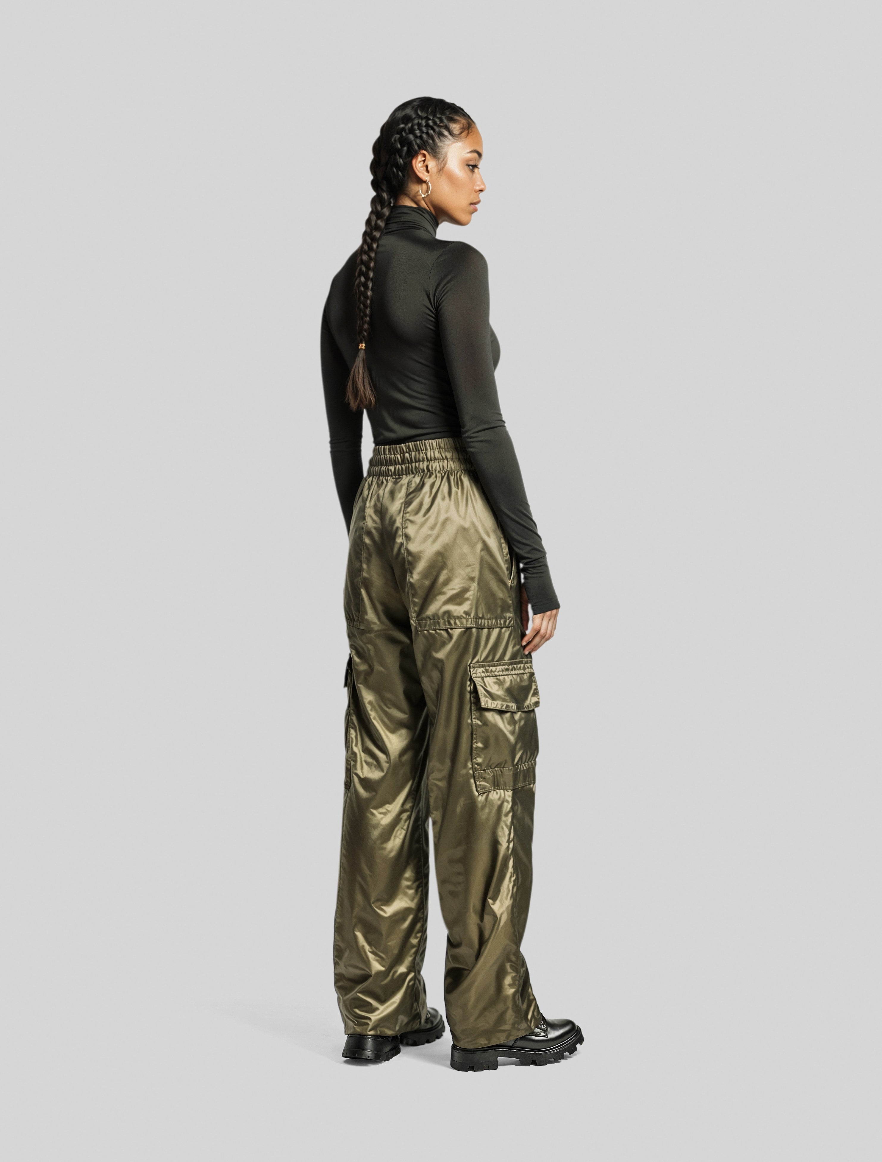 Shiny Cargo Pants-6