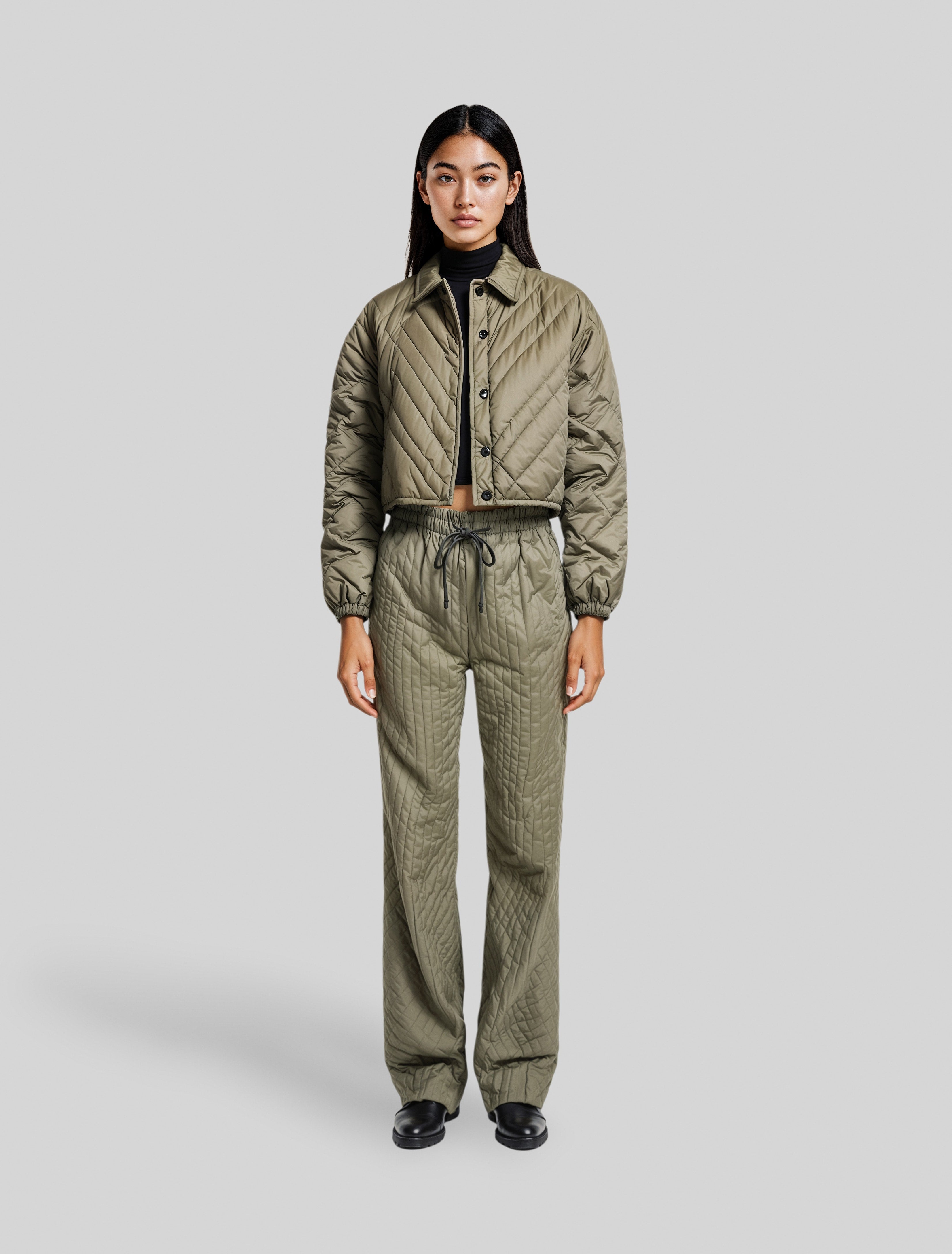 Quilted Button Jacket