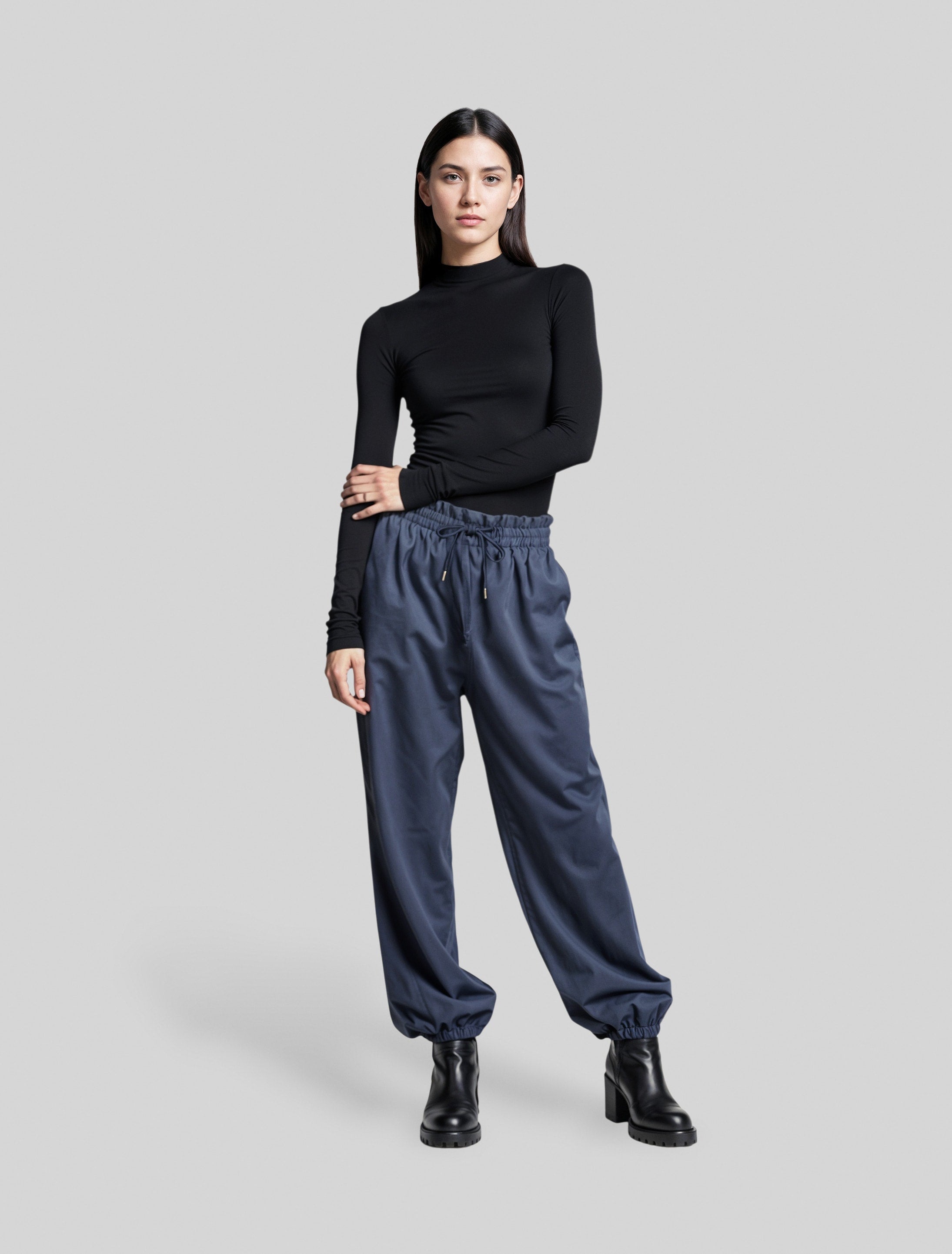 Drawstring Satin Pants-2