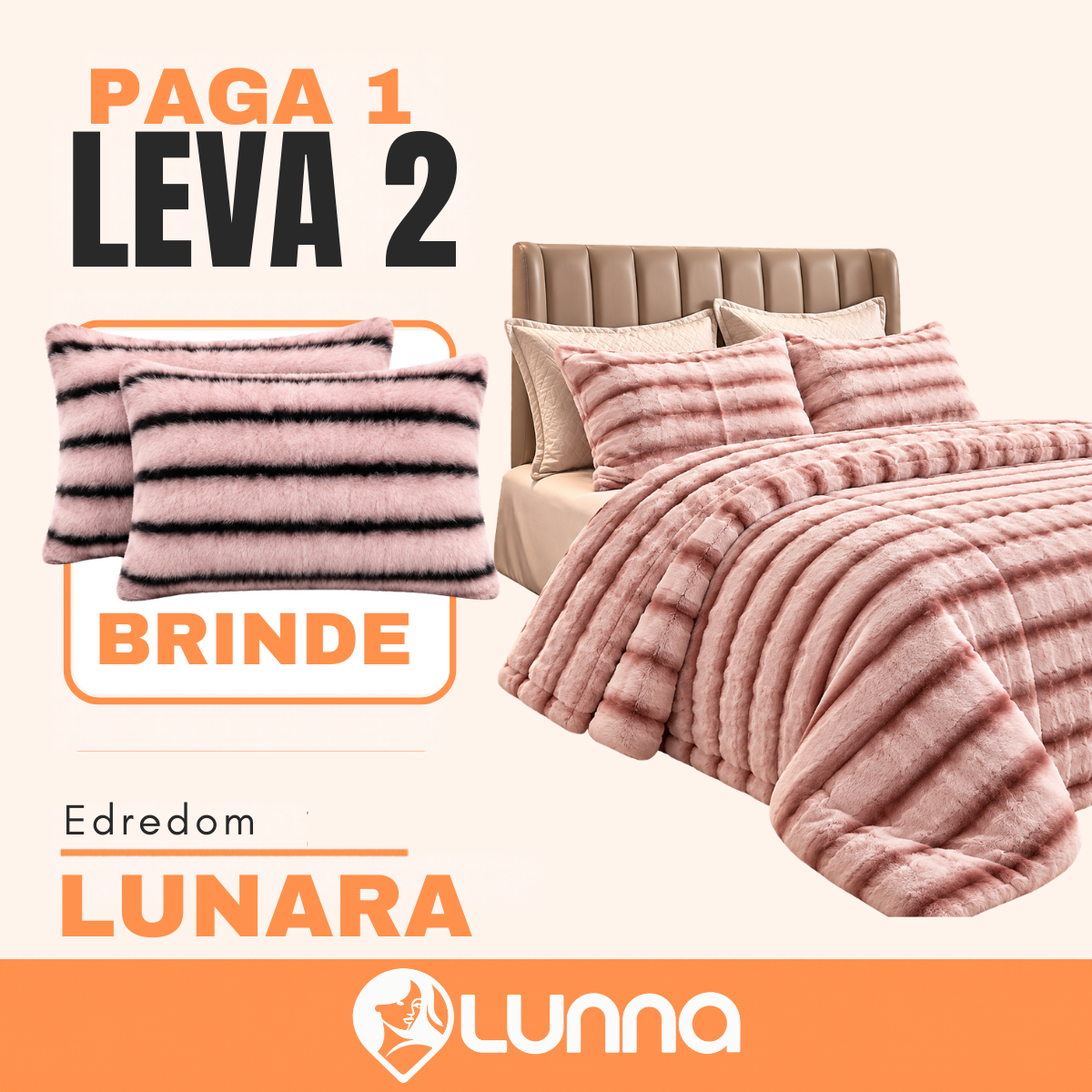 [LEVE 2 PAGUE 1] Edredom Lunara em 100% Algodão Premium +2 BRINDES: Capas para Travesseiro