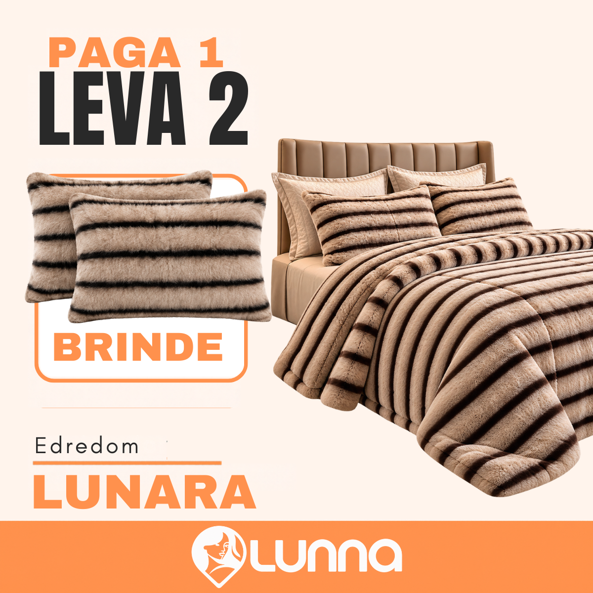 [LEVE 2 PAGUE 1] Edredom Lunara em 100% Algodão Premium +2 BRINDES: Capas para Travesseiro