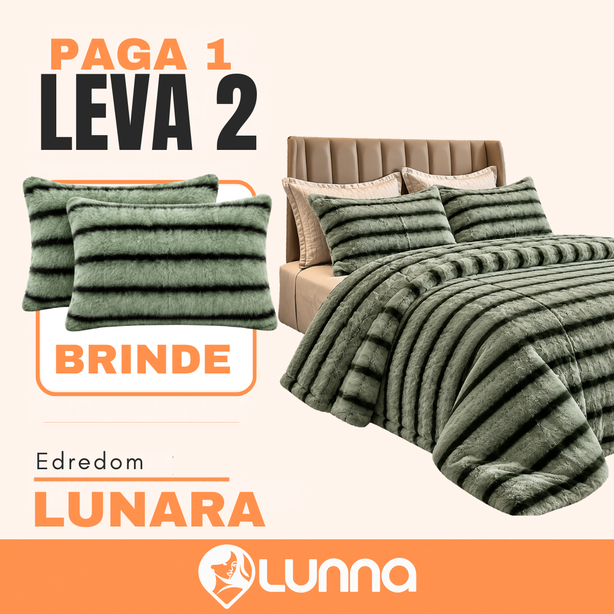[LEVE 2 PAGUE 1] Edredom Lunara em 100% Algodão Premium +2 BRINDES: Capas para Travesseiro