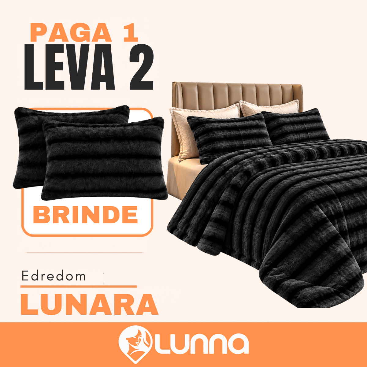 [LEVE 2 PAGUE 1] Edredom Lunara em 100% Algodão Premium +2 BRINDES: Capas para Travesseiro