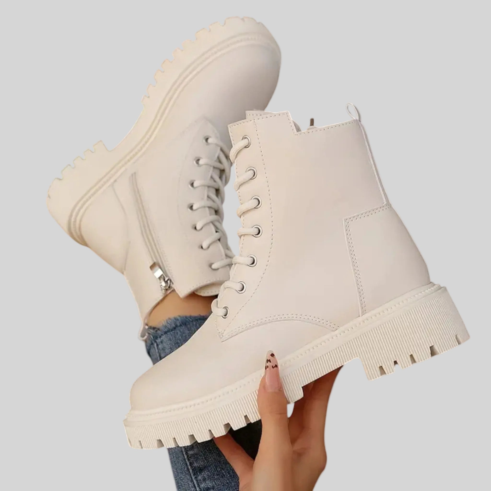 Women’s Fleece-Lined Lace-Up Ankle Boots-5