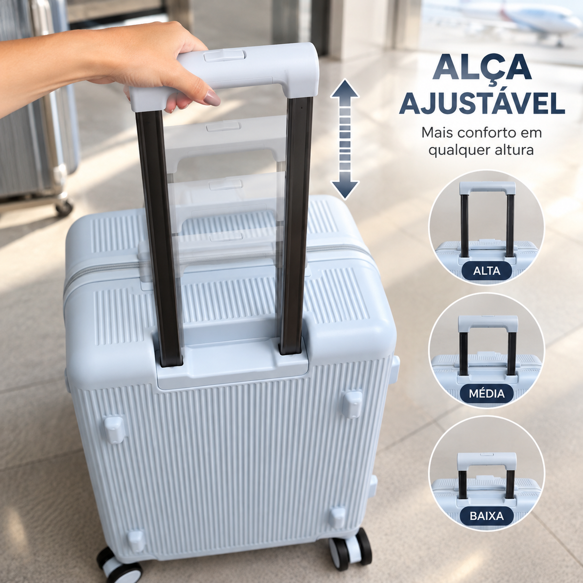 [LEVE 2 PAGUE 1] Mala de Viagem StarTour em ABS com Rodinhas 360° Alça Ajustável e Fechamento com Senha
