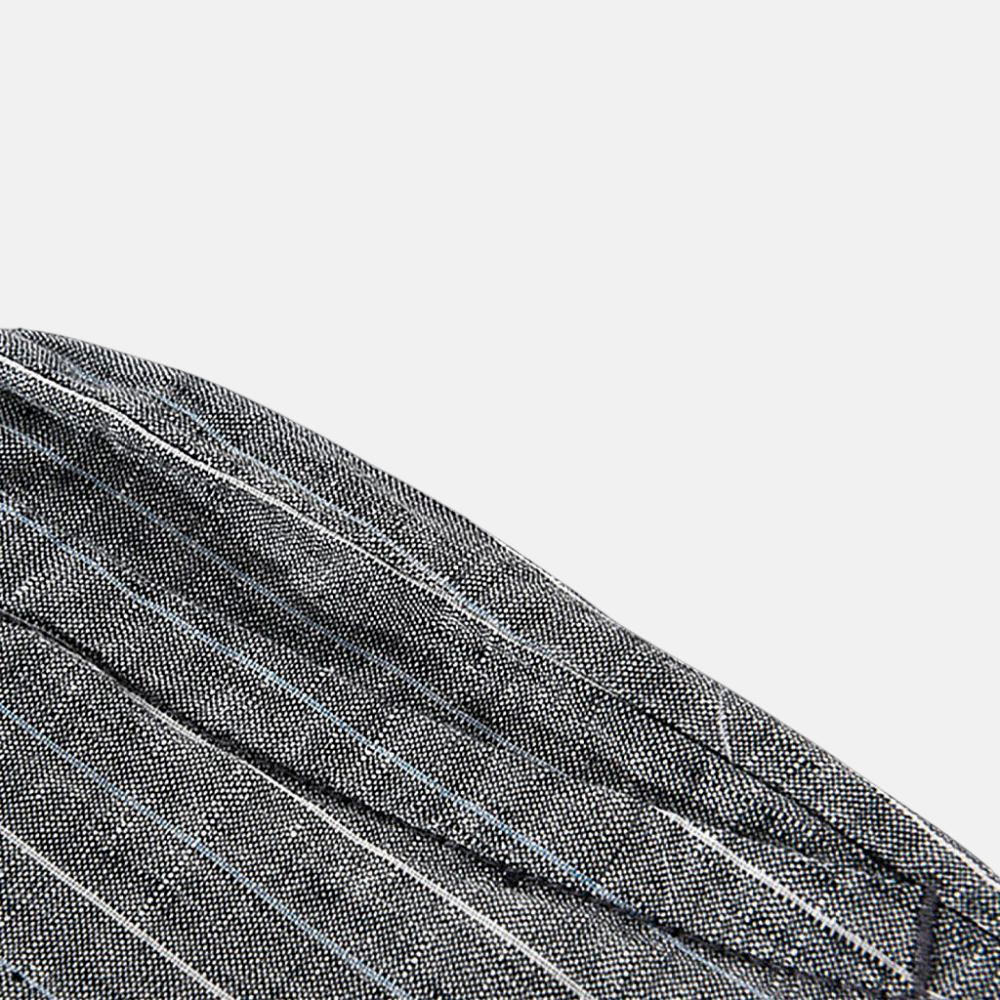 Men's Linen Shorts with Striped Design-16