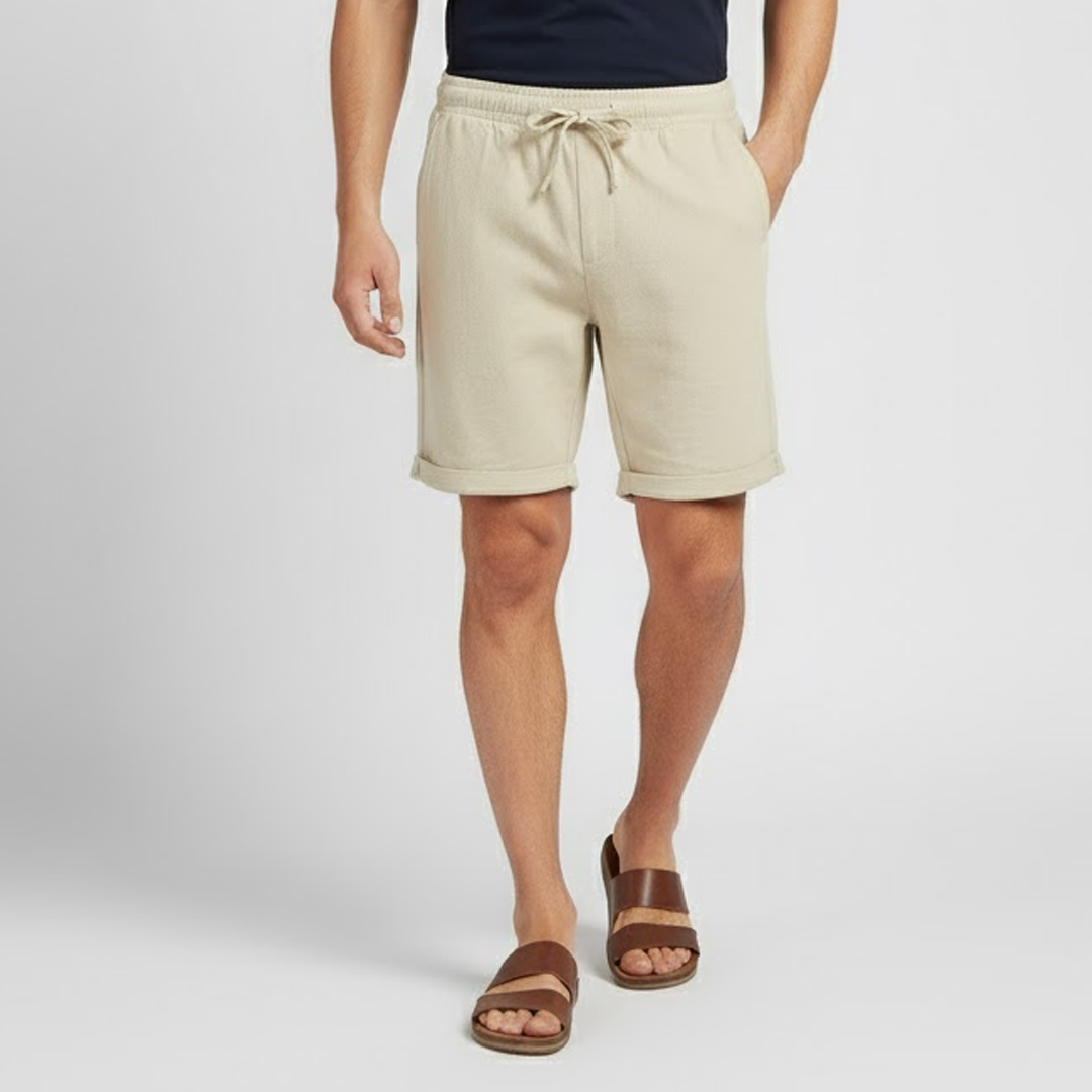 Men's Summer Linen Bermuda Shorts-4