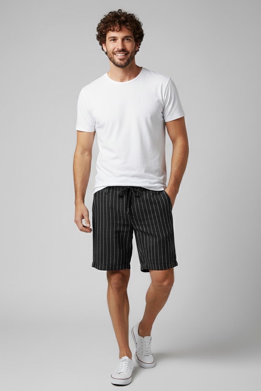 Firenze Men's Linen Bermuda Shorts-4