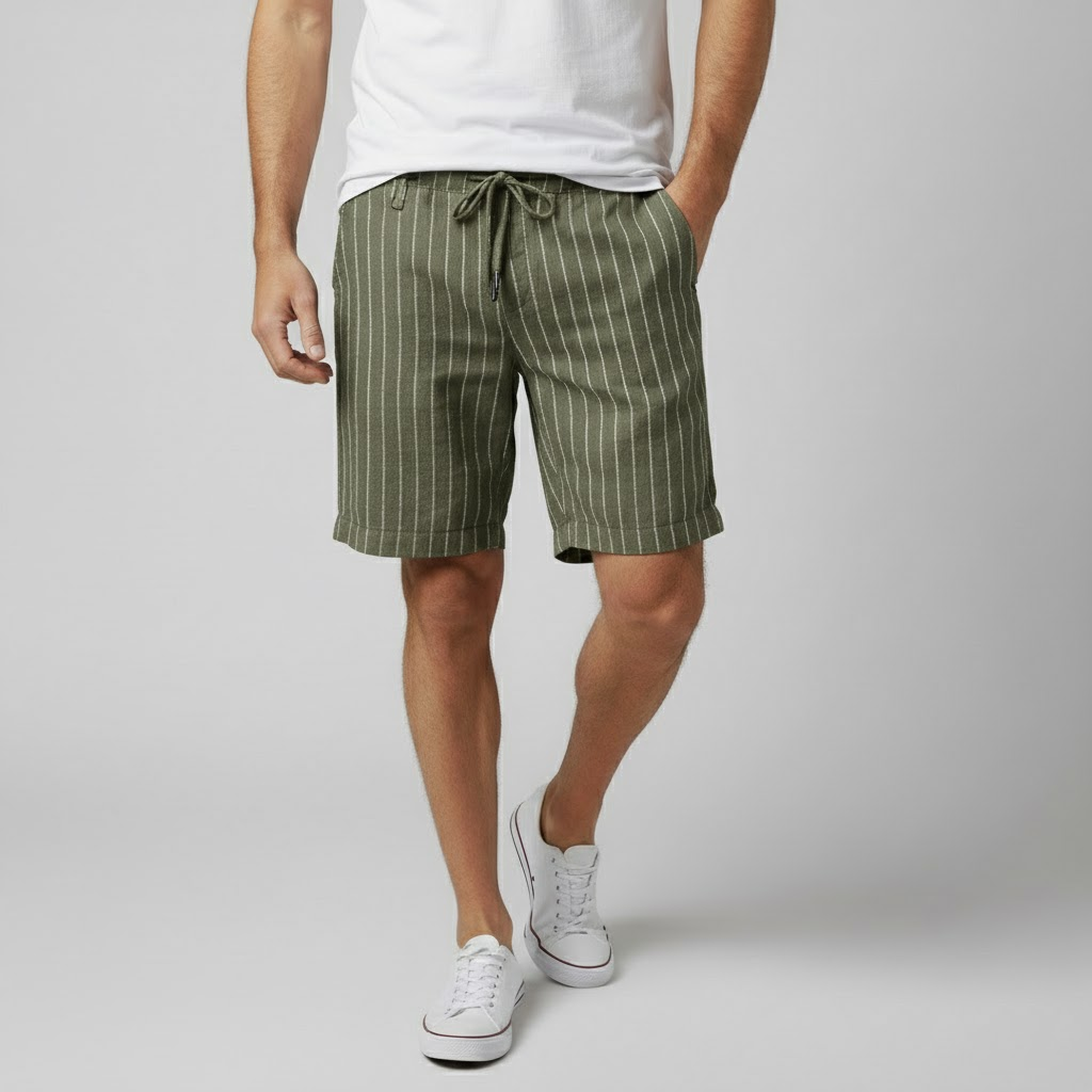 Firenze Men's Linen Bermuda Shorts-8
