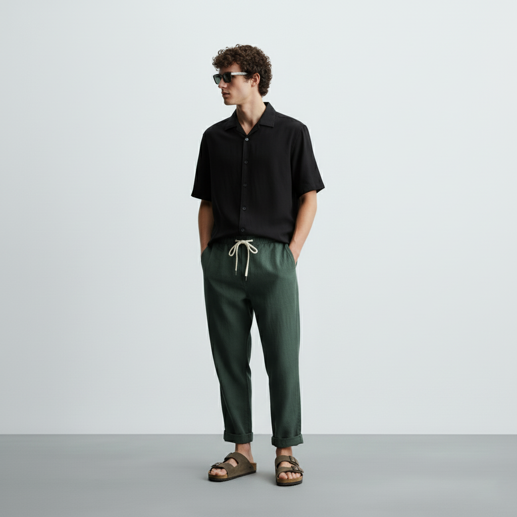 Ischia Men's Linen Trousers-2