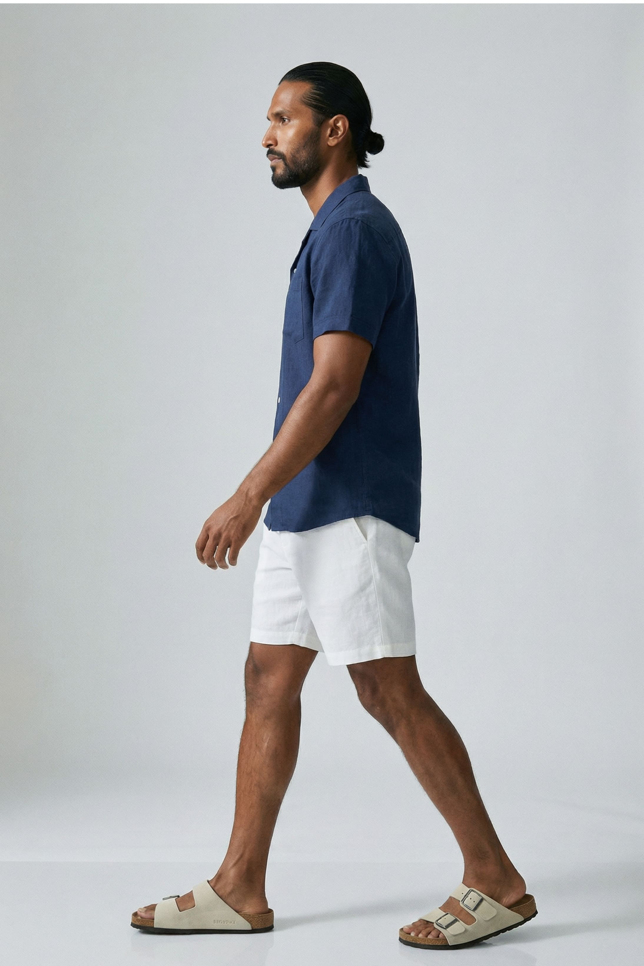 Men's Linen Tourist Collar Shirt-3
