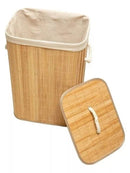 Cesto Grande de Bambu com Forro para Roupas Sujas
