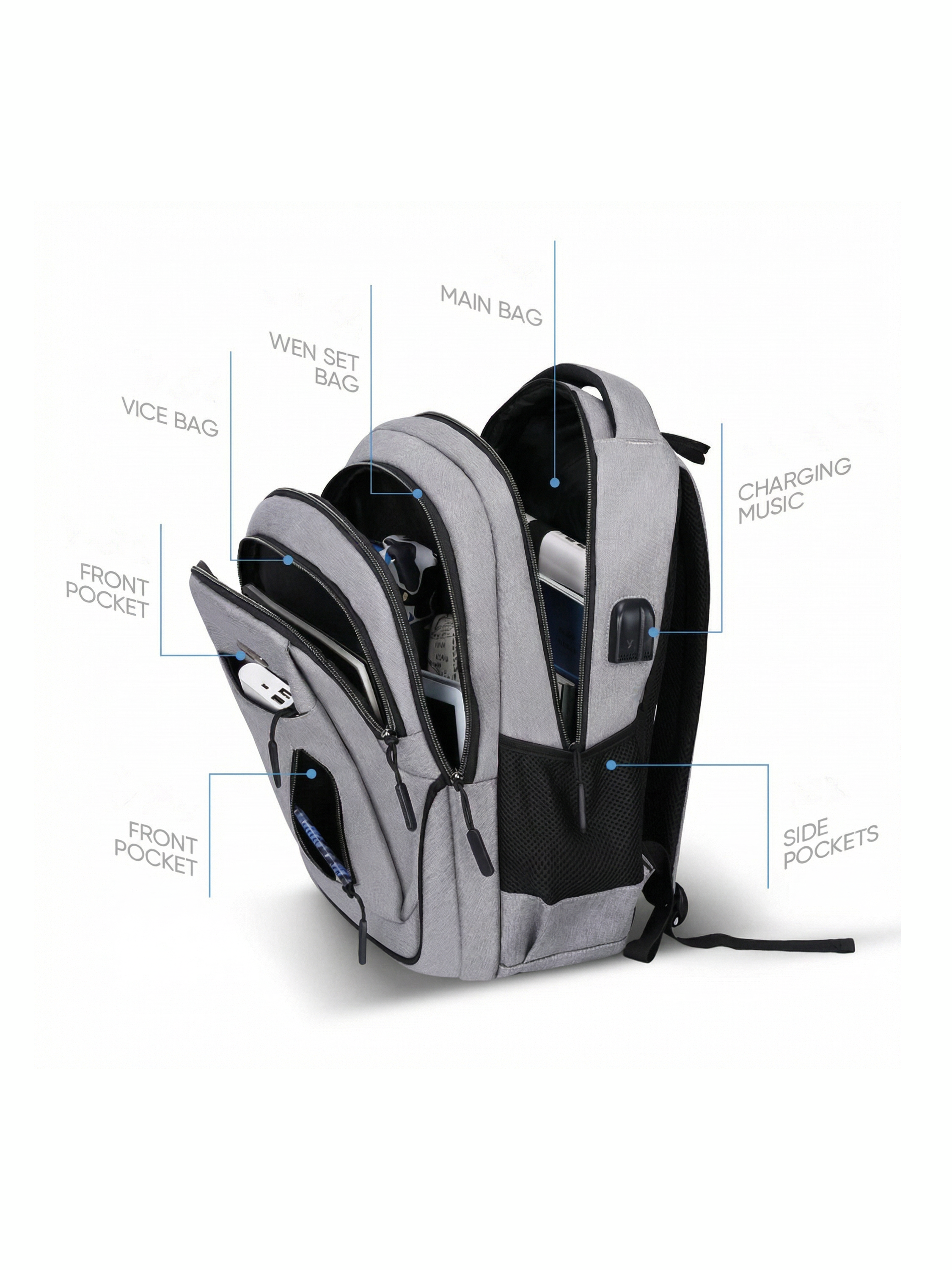 Men's Laptop Backpack Waterproof Durable Large-6