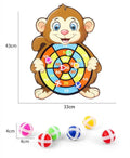 Jogo de Dardos Infantil com Bolas Adesivas – Painel Educativo de Velcro em Formato de Animais