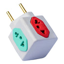 Kit 5 Adaptadores de Tomada Cubo com 4 Vias Colorido