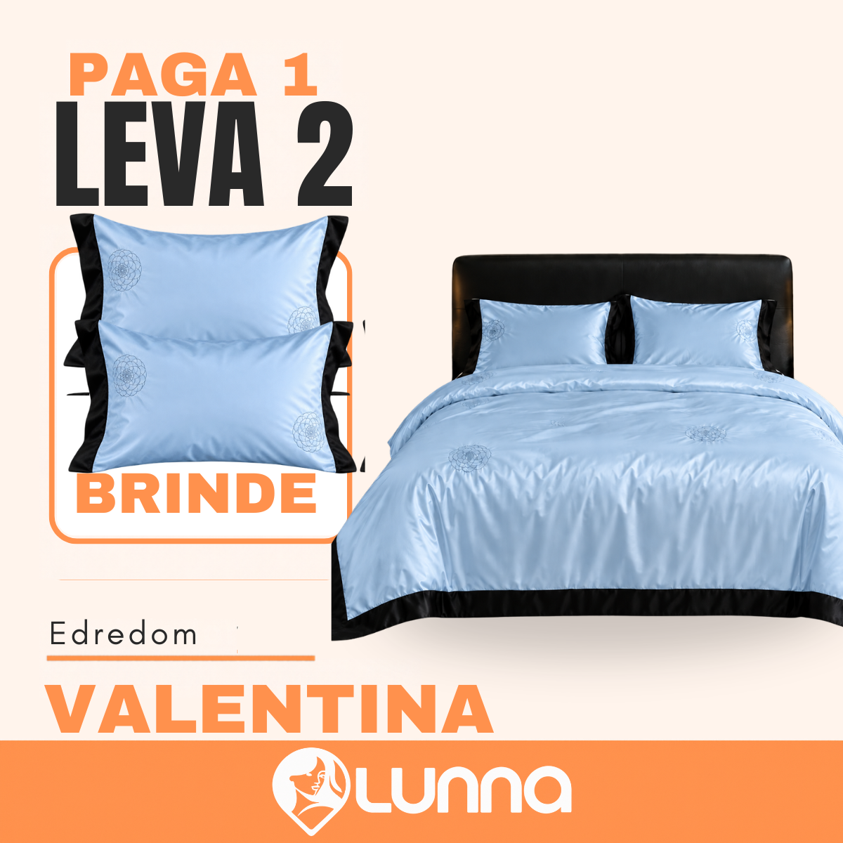 [LEVE 2 PAGUE 1] Edredom Valentina em Cetim e Seda Gelo (Beleza que Aconchega) +2 BRINDES: Capas para Travesseiro