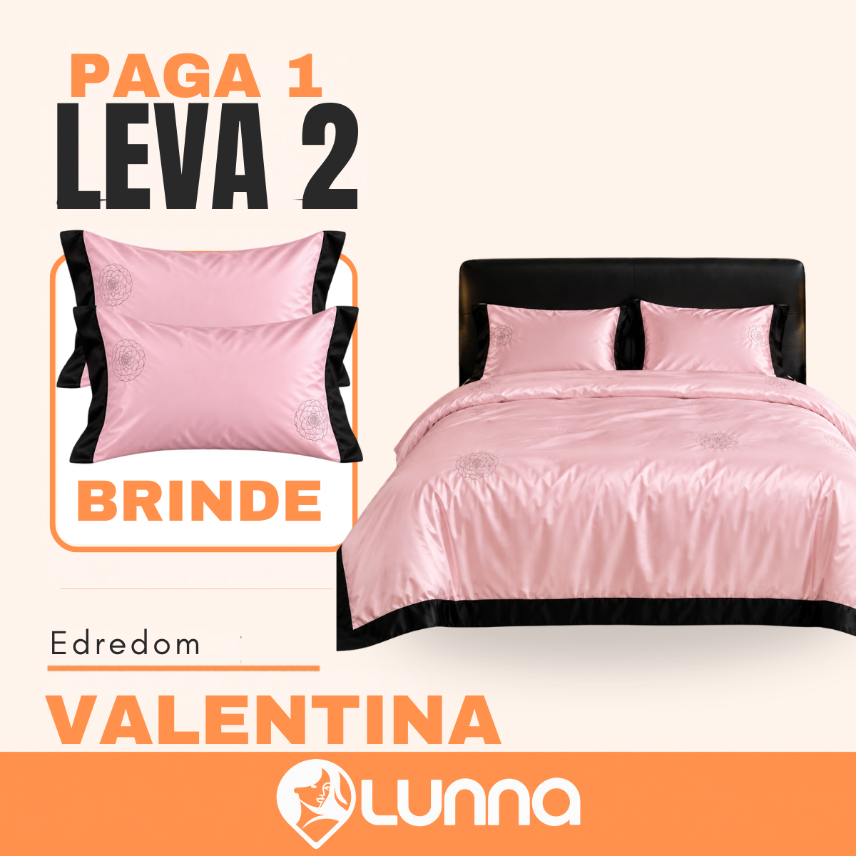 [LEVE 2 PAGUE 1] Edredom Valentina em Cetim e Seda Gelo (Beleza que Aconchega) +2 BRINDES: Capas para Travesseiro