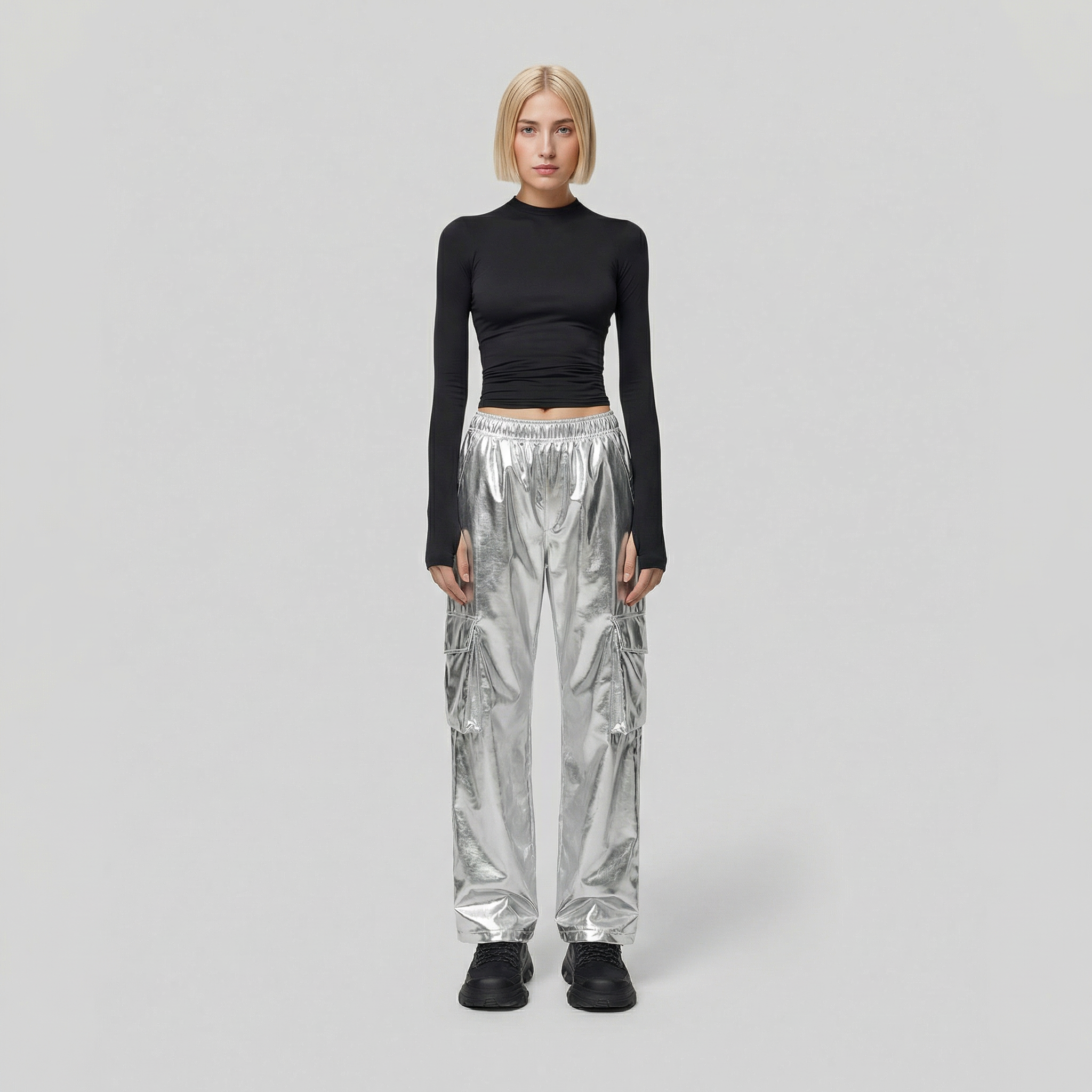 Women’s Shiny Cargo Trousers