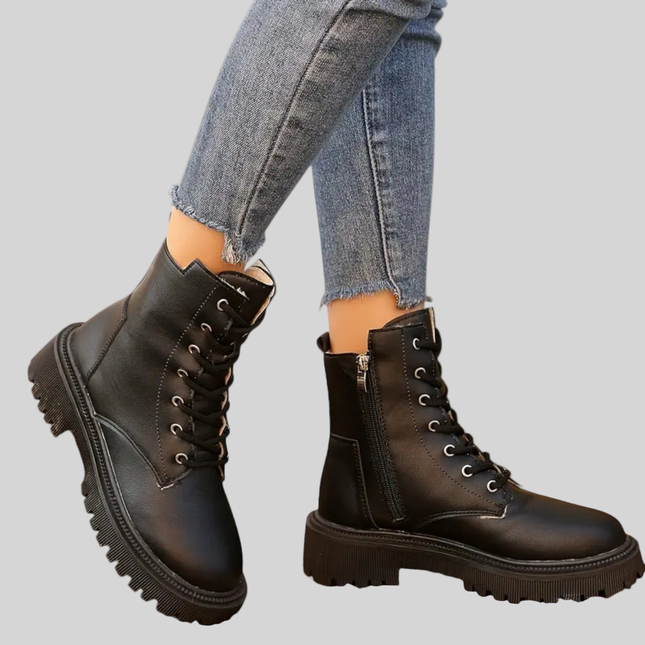 Women’s Fleece-Lined Lace-Up Ankle Boots-4