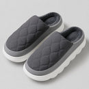 Chinelos Impermeáveis de Casa Masculinos - Aquecidos Antiderrapantes Cor Sólida para Quarto no Inverno