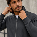 Jaqueta Esportiva Masculina Casual com Zíper e Gola Alta - Manga Longa Slim Cor Sólida para Inverno