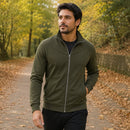 Jaqueta Esportiva Masculina Casual com Zíper e Gola Alta - Manga Longa Slim Cor Sólida para Inverno