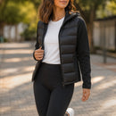 Jaqueta Feminina Leve com Capuz e Zíper - Quente, Esportiva e Confortável para Inverno