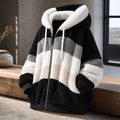 Jaqueta Feminina Oversize com Pelúcia e Capuz - Quente, Solta e Streetwear para Inverno
