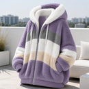 Jaqueta Feminina Oversize com Pelúcia e Capuz - Quente, Solta e Streetwear para Inverno