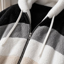 Jaqueta Feminina Oversize com Pelúcia e Capuz - Quente, Solta e Streetwear para Inverno