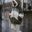 Jaqueta Feminina Oversize com Pelúcia e Capuz - Quente, Solta e Streetwear para Inverno