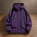 Jaqueta Masculina Softshell Impermeável com Capuz - Bomber Quente e Resistente para Inverno