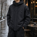 Jaqueta Masculina Softshell Impermeável com Capuz - Bomber Quente e Resistente para Inverno