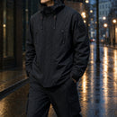 Jaqueta Masculina Softshell Impermeável com Capuz - Bomber Quente e Resistente para Inverno