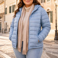 Jaqueta Puffer Feminina com Capuz - Ultra Leve, Embalável e Plus Size até 7XL para Inverno