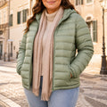 Jaqueta Puffer Feminina com Capuz - Ultra Leve, Embalável e Plus Size até 7XL para Inverno