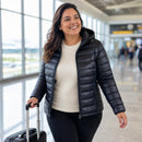 Jaqueta Puffer Feminina com Capuz - Ultra Leve, Embalável e Plus Size até 7XL para Inverno