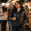 Jaqueta Puffer Feminina com Capuz - Ultra Leve, Embalável e Plus Size até 7XL para Inverno