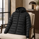 Jaqueta Puffer Feminina Impermeável com Touca Removível - Bobojaco Quente para Inverno