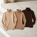 Kit 3 Blusas Tricot Feminina Gola Alta Canelada - Básica e Versátil para Inverno