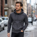Moletom Masculino com Zíper e Capuz Slim Fit - Hoodie Manga Longa Casual para Outono e Inverno