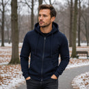 Moletom Masculino com Zíper e Capuz Slim Fit - Hoodie Manga Longa Casual para Outono e Inverno