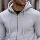 Moletom Masculino com Zíper e Capuz Slim Fit - Hoodie Manga Longa Casual para Outono e Inverno