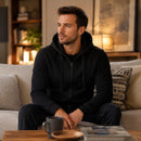 Moletom Masculino com Zíper e Capuz Slim Fit - Hoodie Manga Longa Casual para Outono e Inverno