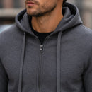 Moletom Masculino com Zíper e Capuz Slim Fit - Hoodie Manga Longa Casual para Outono e Inverno